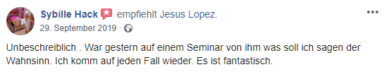 Bewertung Geistheiler Jesus Lopez 12