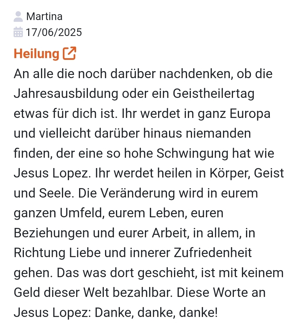 Ausbildung beim Geistheiler Jesus Lopez Österreich 2025_3