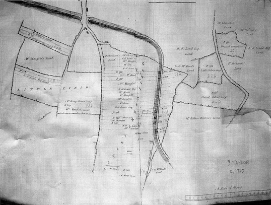 A map of c. 1790 showing the effect of the canal on Acocks Green Field (via David Treadwell)