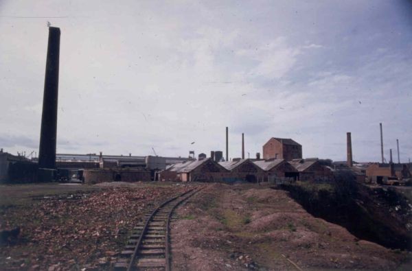 A photograph of the Bayliss works from the east, taken in 1972 by H. Birch a few years after closure