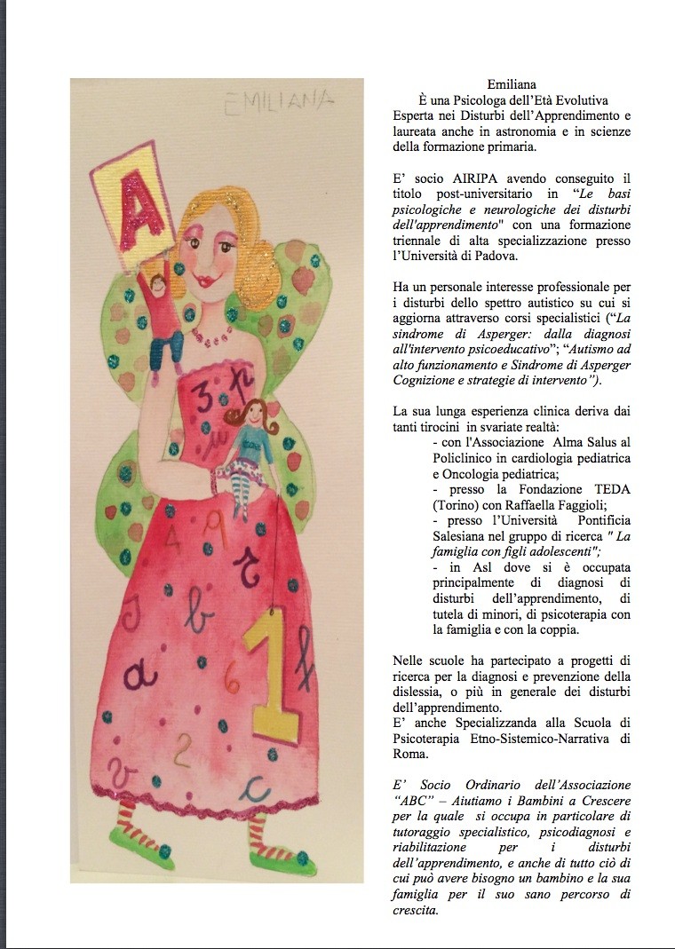 Dott.ssa Emiliana Iacomini - Socio Ordinario dell'Associazione ABC - Aiutiamo i Bambini a Crescere