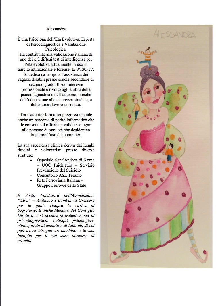 Dott.ssa Alessandra Evangelista - Segretario dell'Associazione ABC - Aiutiamo i Bambini a Crescere