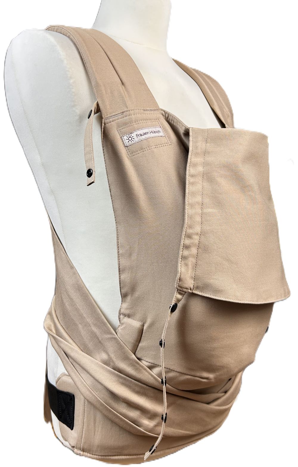 Fräulein Hübsch Soft Tai Toddler Babytrage in Light Taupe (Beige) aus Bio-Baumwolle