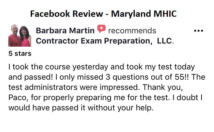 Maryland MHIC Contractor License Prep