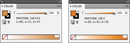 Fig. 5 Diferentes valores digitales en el mismo color Pantone