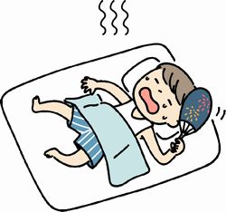 熱帯夜で眠れない男性