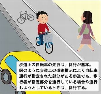 歩道上を走行する自転車の危険度評価