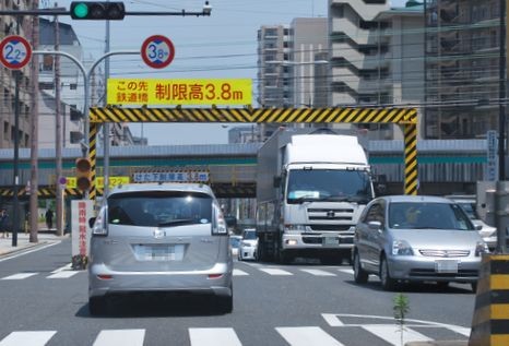 ガード手前の高さ制限表示を見逃さない 人と車の安全な移動をデザインするシンク出版株式会社 ガード手前の高さ制限表示を見逃さない 人と車の安全な移動をデザインするシンク出版株式会社