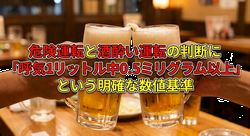 危険運転,酒酔い運転,数値基準,道交法改正