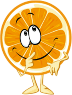 orange - fruit - alimentation - smiley émoticône émoji cartoon clipart illustration - artémotic