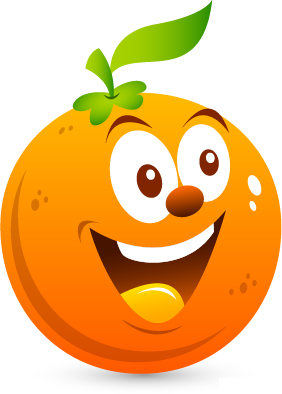 orange - fruit - alimentation - smiley émoticône émoji cartoon clipart illustration - artémotic