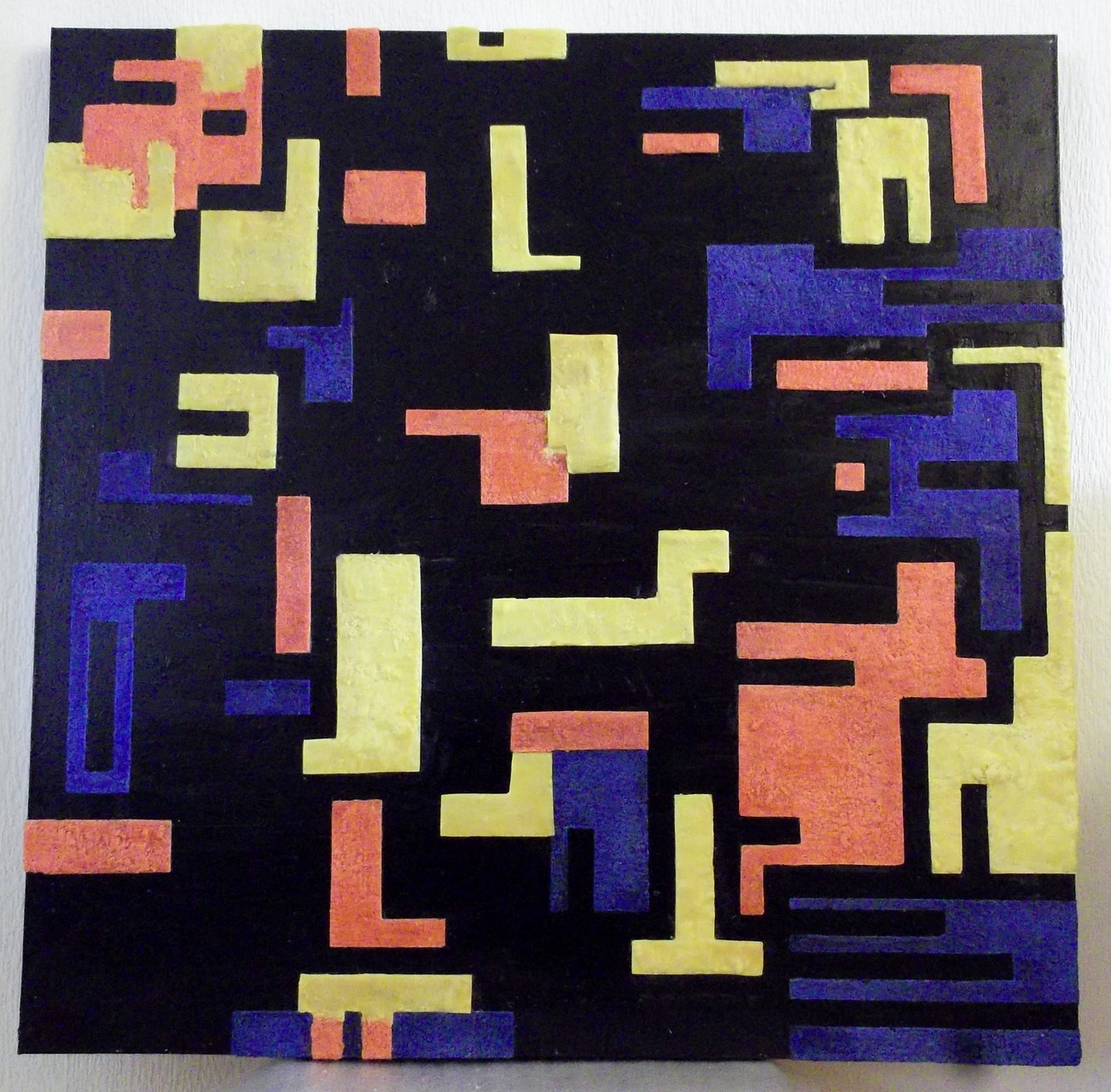 Urban relief # 03 2013 -scented wax stratification on canvas- ( front side) cm 100 x 100 x 5