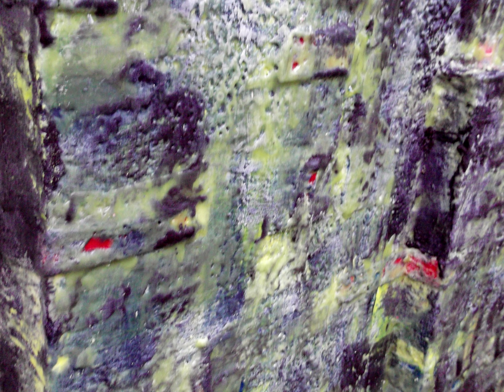 Undercover site # 04 " Ur " 2014 -scented wax stratification on canvas - ( left side)- cm 80 x 80 x 15