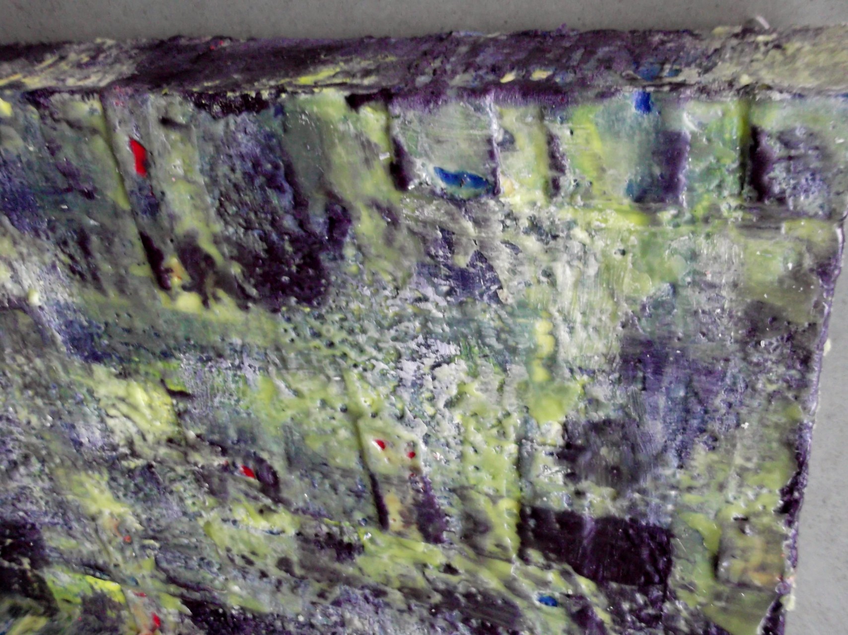 Undercover site # 04 " Ur " 2014 -scented wax stratification on canvas - ( right side)- cm 80 x 80 x 15