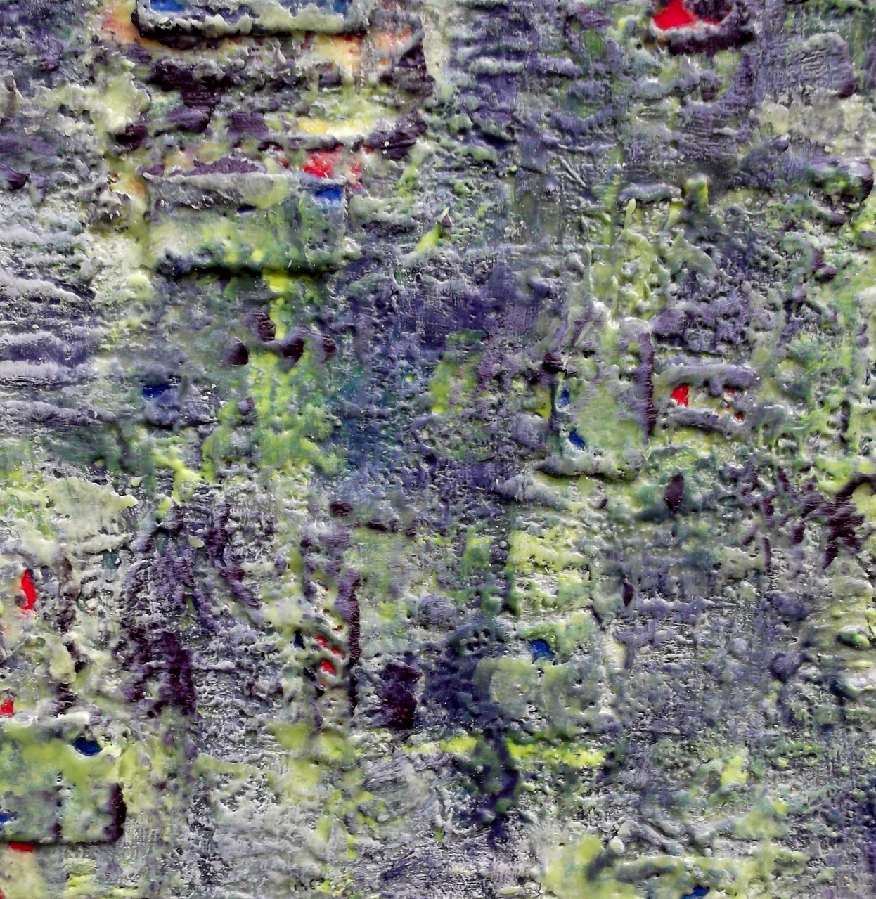 Undercover site # 03 " Ani ( The city of fourthy gates ) " 2014 -scented wax stratification on canvas -( front side)- cm 40 x 40 x 5