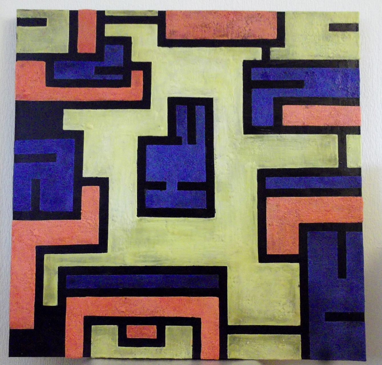 London # 01 2013 -scented wax stratification on canvas- ( front side) cm 100 x 100 x 5