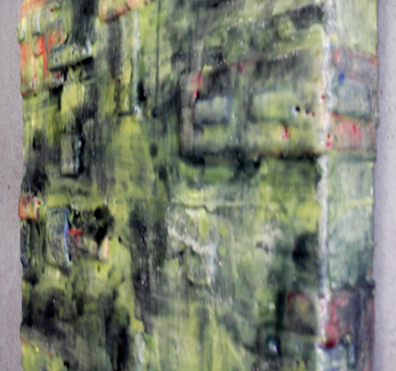 -Undercover site # 01 - "City of giants" 2014 - scented wax stratification on canvas - (right side) - cm 40 x 40 x 5