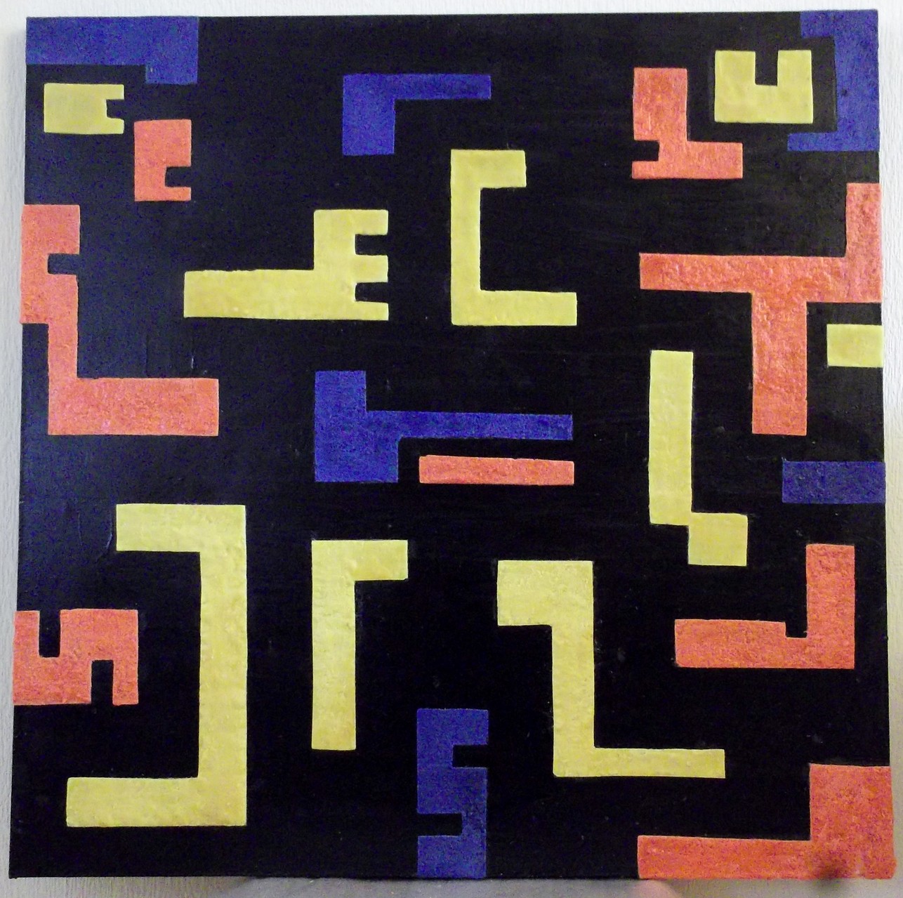 Urban relief # 04 2013 -scented wax stratification on canvas- ( front side) cm 100 x 100 x 5