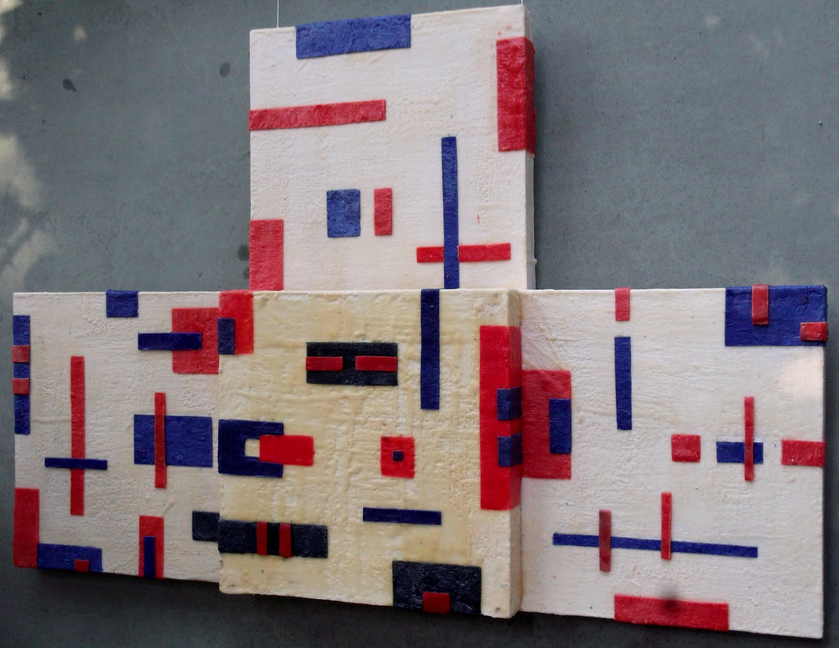 -Urban relief # 10 - 2014 - scented wax stratification on canvas- ( right side) cm 140 x 80 x 15