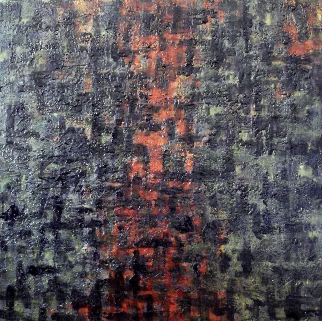 Origin nature # 03- 1/1 2014 - scented wax stratification on canvas - ( front side) cm 100 x 100 x 5