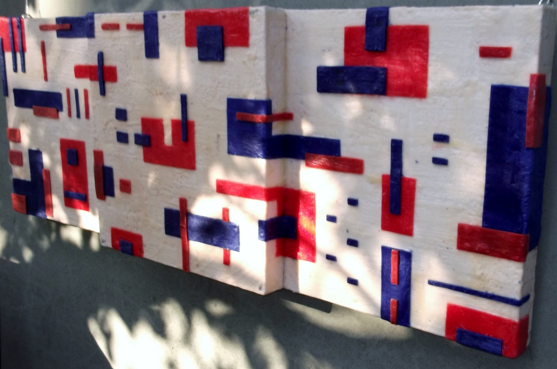 -Urban relief # 09 - 2014 - scented wax stratification on canvas- ( right side) cm 120 x 40 x 10
