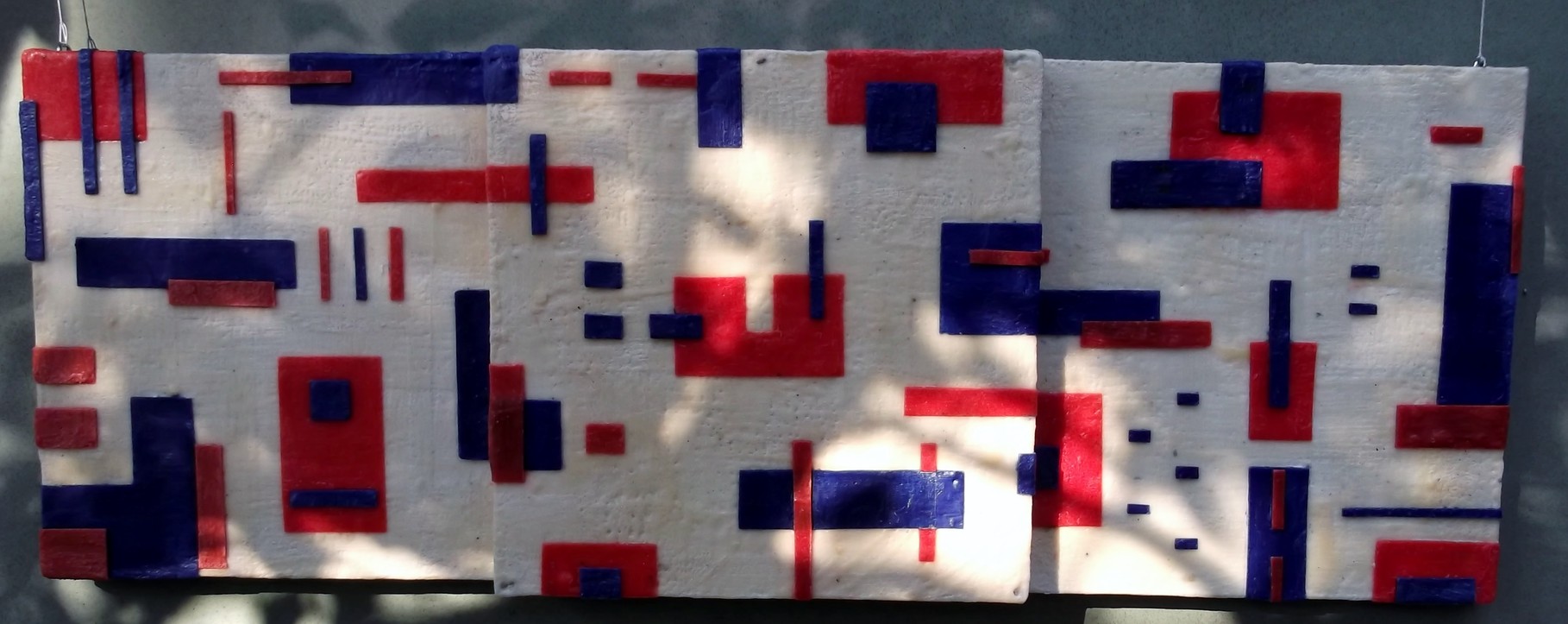 -Urban relief # 09 - 2014 - scented wax stratification on canvas - ( front side ) cm 120 x 40 x 10