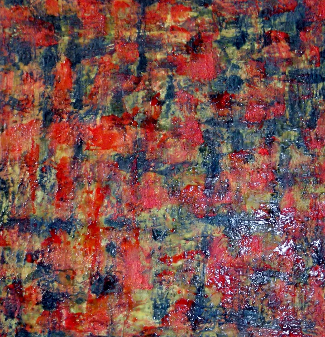Origin nature #01 - 1/1 2014 - scented wax stratification on canvas - ( front side) cm 100 x 100 x 5