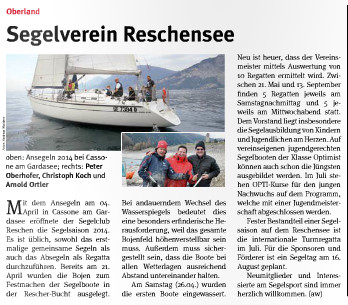 Artikel im Vinschgerwind vom 29.05.2014