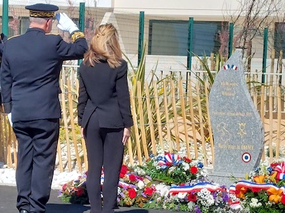 Inauguration de la stèle OPEX à Valras-Plage le 15 avril 2023