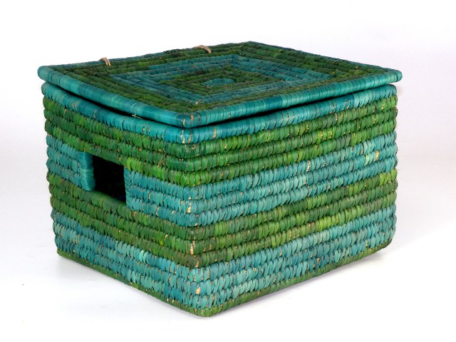 Cesto multicolor con coperchio