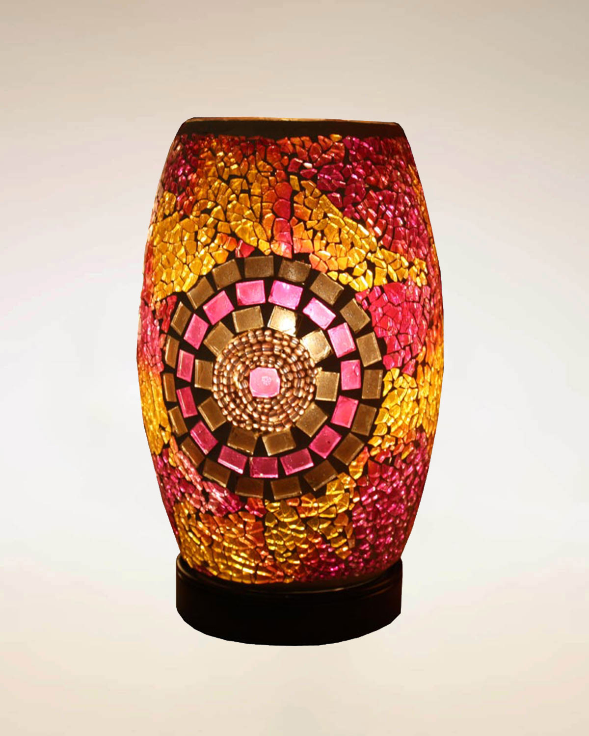 Lampada mosaico di specchietti aperta