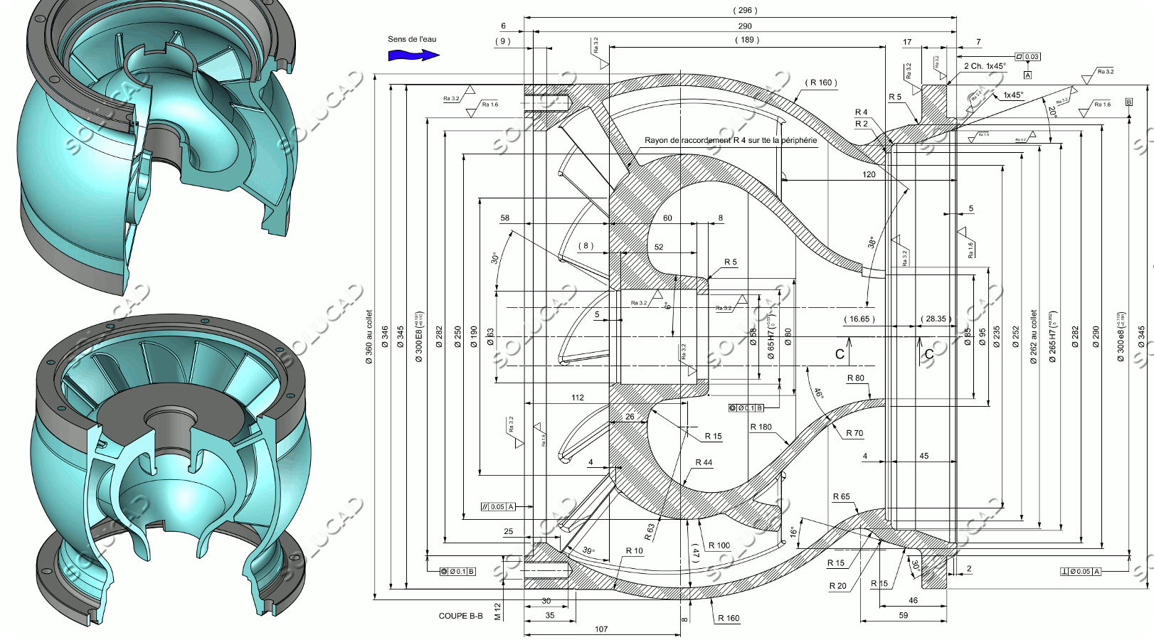 Reverse engineering 3D corps de pompe