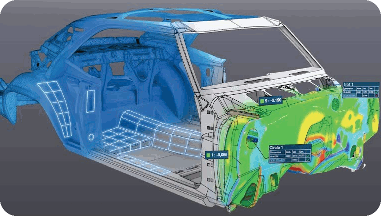Inspection 3D d'une carrosserie automobile