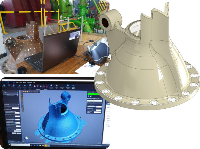 Scan 3D bec de buse turbine PELTON