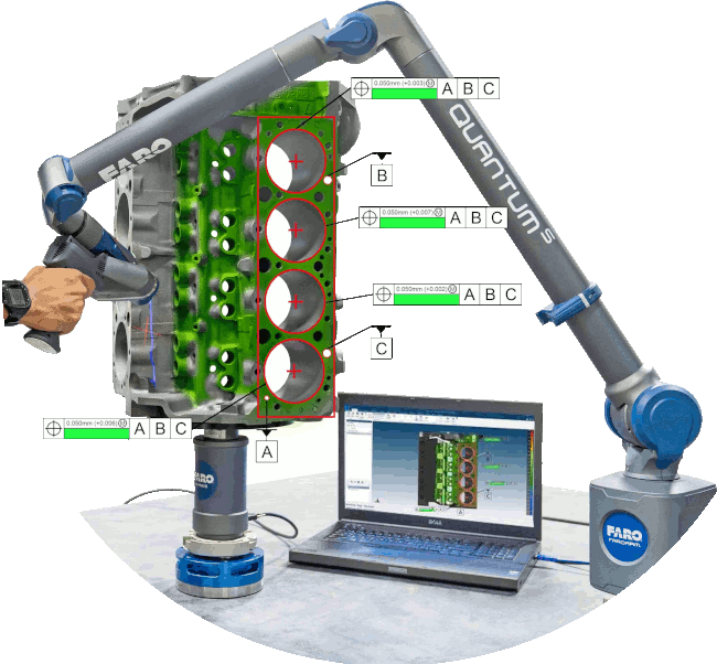 Palpage & inspection 3D culasse moteur