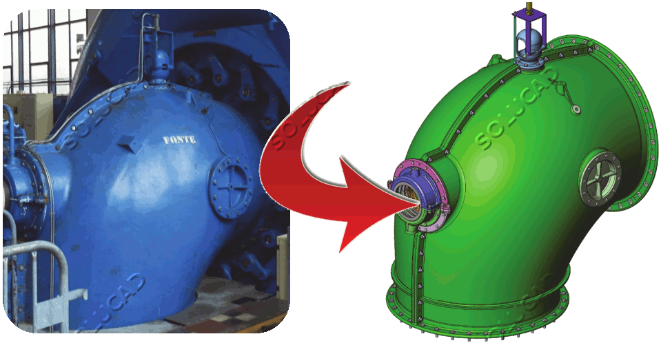 Reverse engineering 3D aspiration turbine FRANCIS
