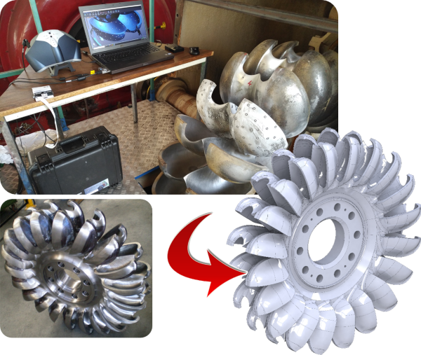 Rétro ingénierie 3D turbine PELTON