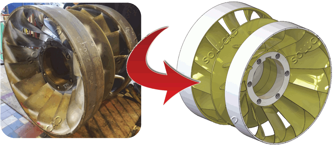 Reverse engineering 3D turbine FRANCIS