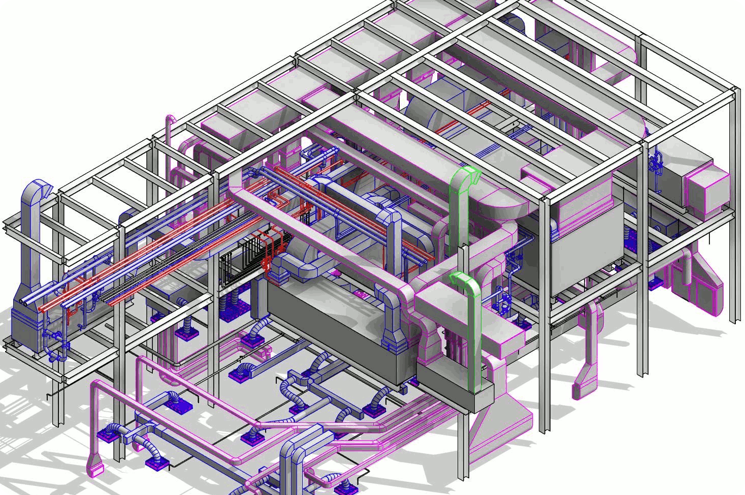 Numérisation 3D BIM circuit chaufferie