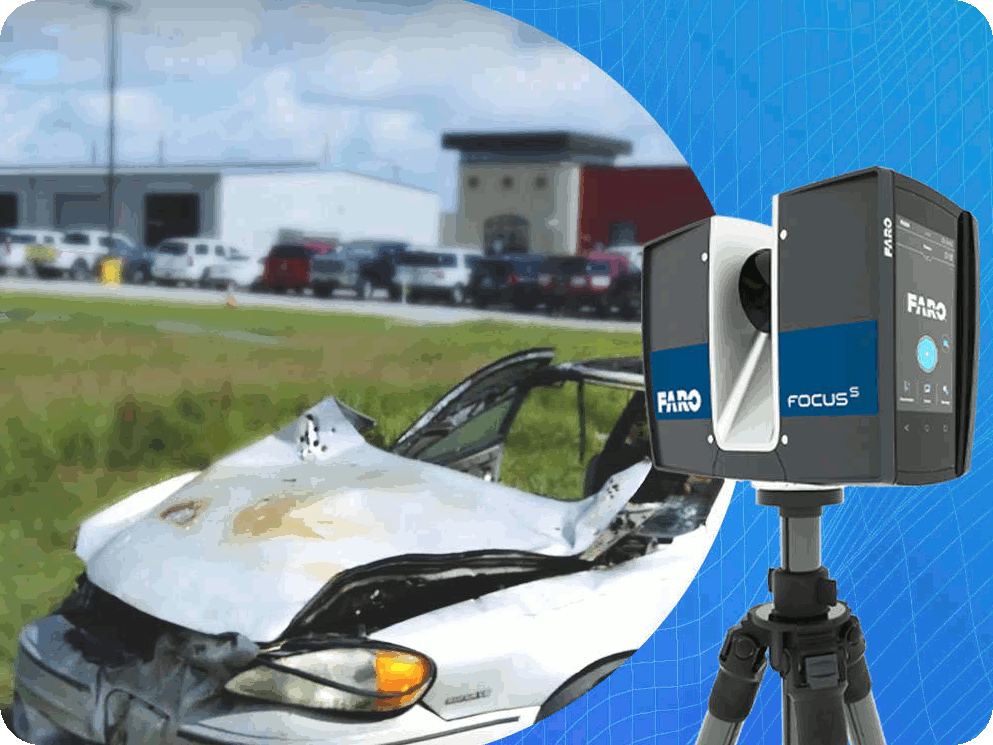 Scan 3D d'un véhicule accidenté
