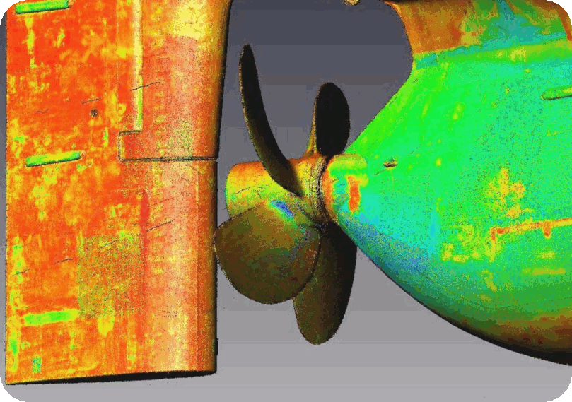 Inspection 3D d'une coque de navire