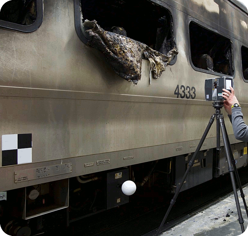 Relevé laser 3D d'un accident de train