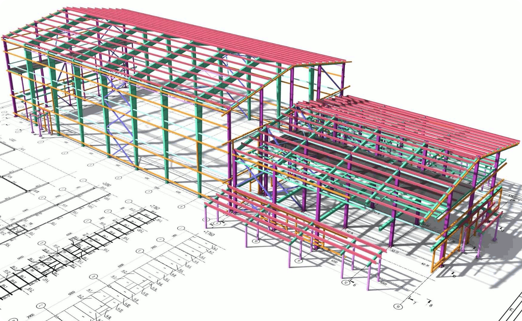Relevé laser 3D d'un bâtiment à strucuture métallique