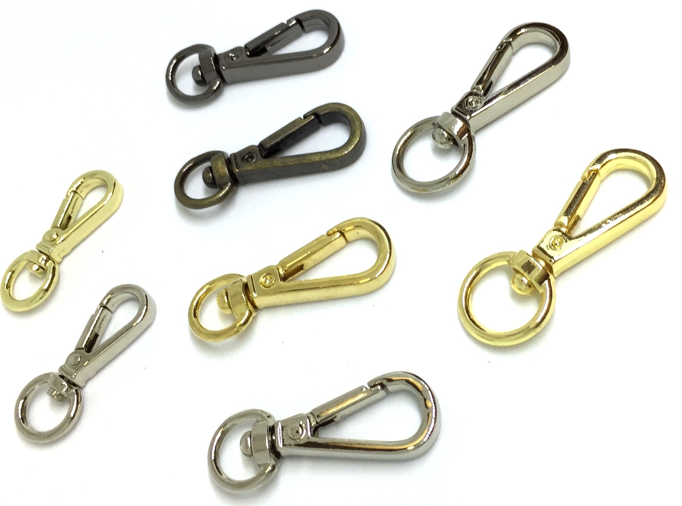 HOSI 10pcs Moschettoni Clip Molla Oro Rotonda Moschettoni Clip di Borsa Spring Portachiavi Fibbia Borsa Tracolla Accessorio per Borse Portamonete Portachiavi Tenda Guinzaglio