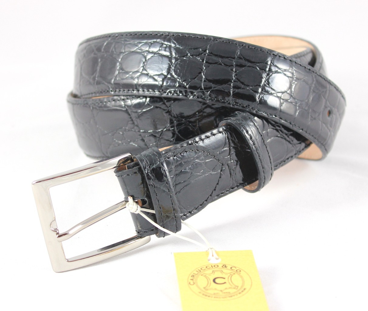 Cintura e portafoglio in pelle di coccodrillo cinture uomo