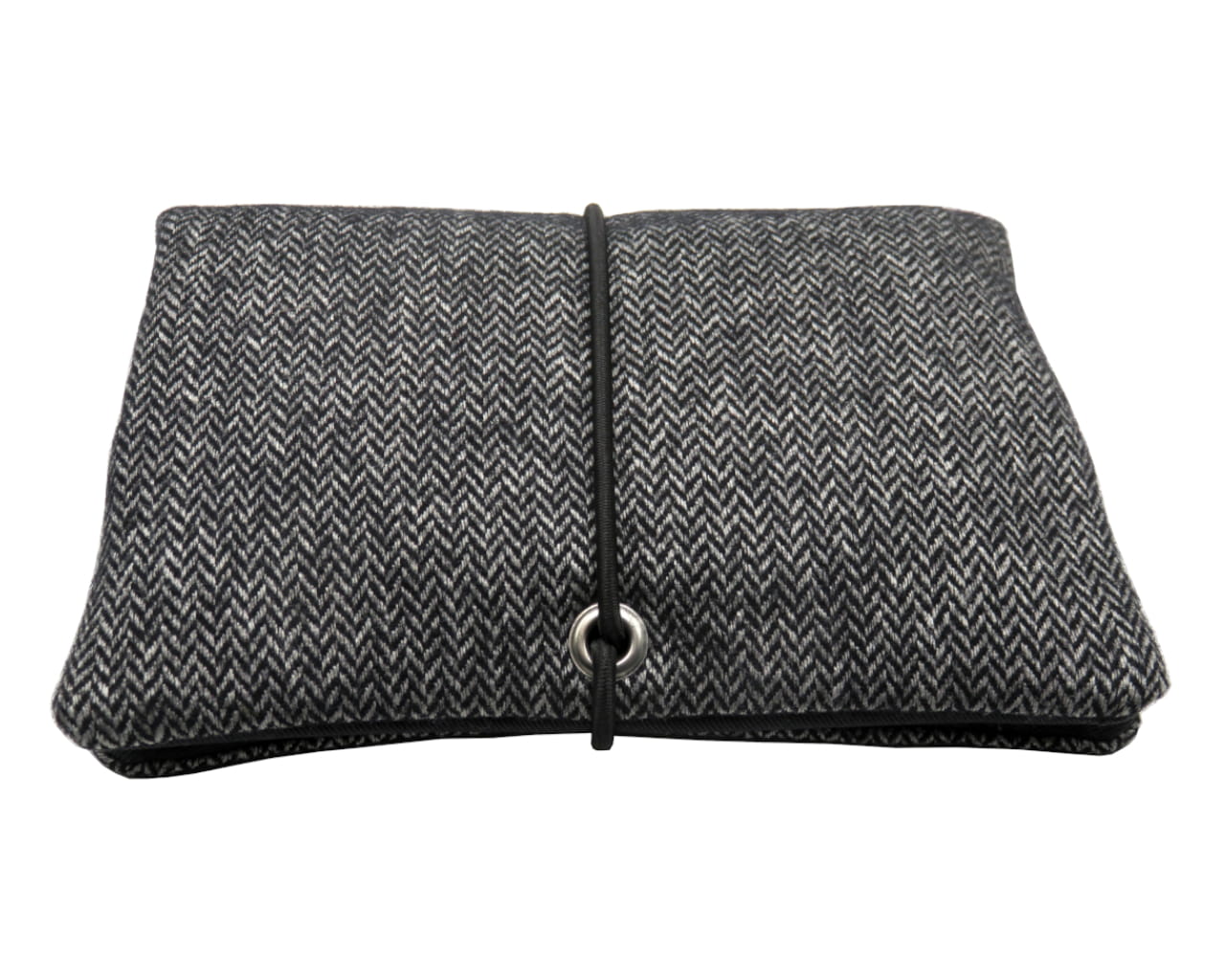 Handgemachte Fischgrät-Tabaktasche und tabakbeutel aus Wollstoff mit 3 Fächern und Blättchenspender, ideal als Drehertasche.