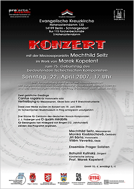 "Konzert" PRO ARTE VIVENDI e.V. Berlin;   Grafik-Design, Photographie, Druckvorbereitung