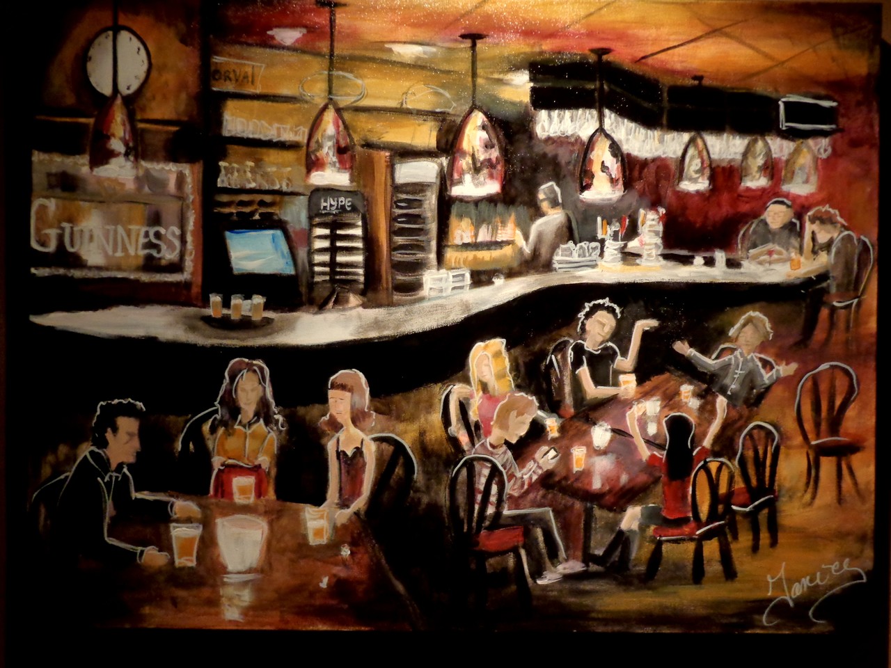 Pub le St-Georges, Acrylique, 30X40'', 2013, VENDU