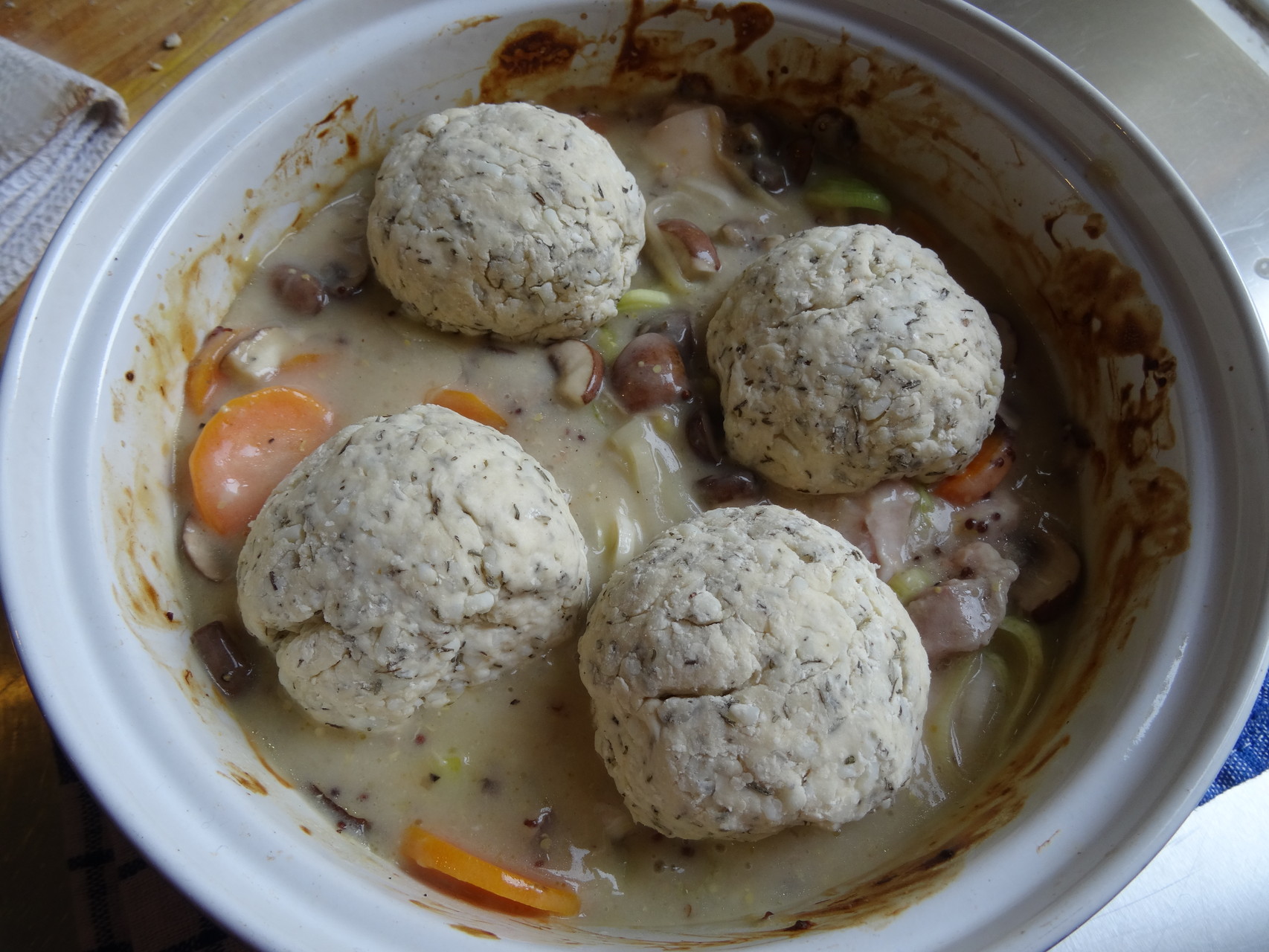 Creamy Chicken Casserole & Herby Dumplings The Credit Crunch Cooke