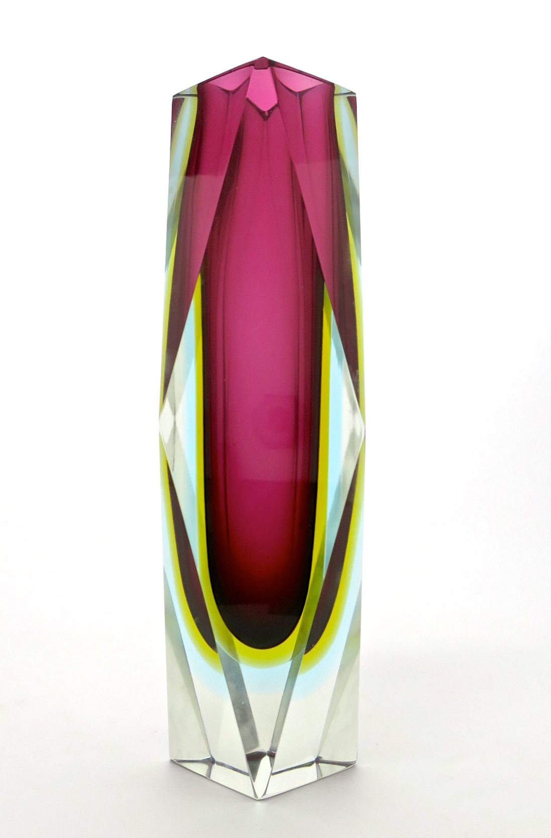 murano blockvase kristall mundgeblasen mouthblown handcrafted handgeschliffen feuerpoliert fire polished kristal crystal vase